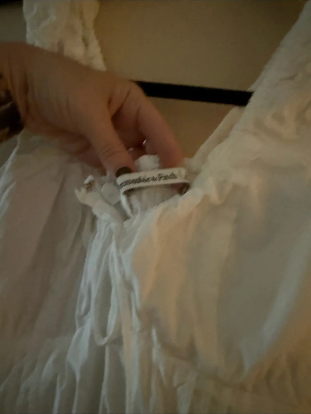 Abercrombie & Fitch White Sleeveless Maxi Dress with Tie Front